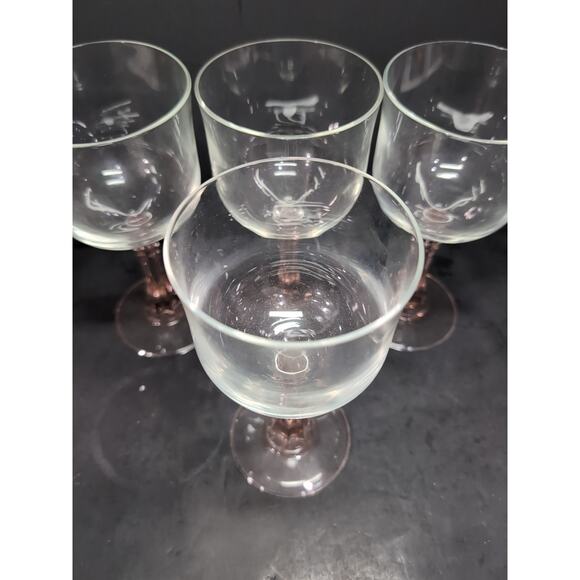 Cristal D'Arques Durand Blush Pink Wine Glasses, French Stemware, Set of 4, 8 Oz - Picture 5 of 9
